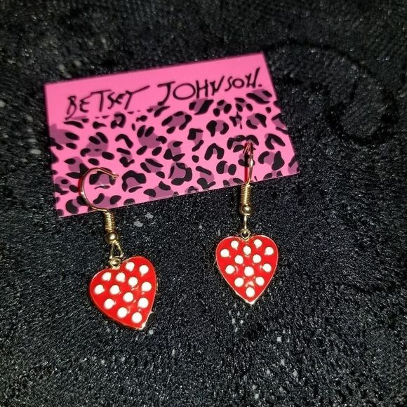 Betsey Johnson Heart Earrings - Picture 3 of 5